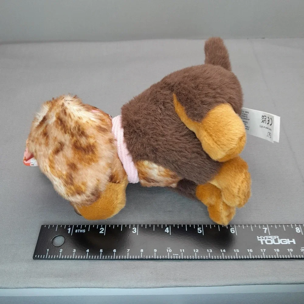 Our Generation Brown Spotted Plush Puppy Dog with Pink Bow and Collar 6 inch